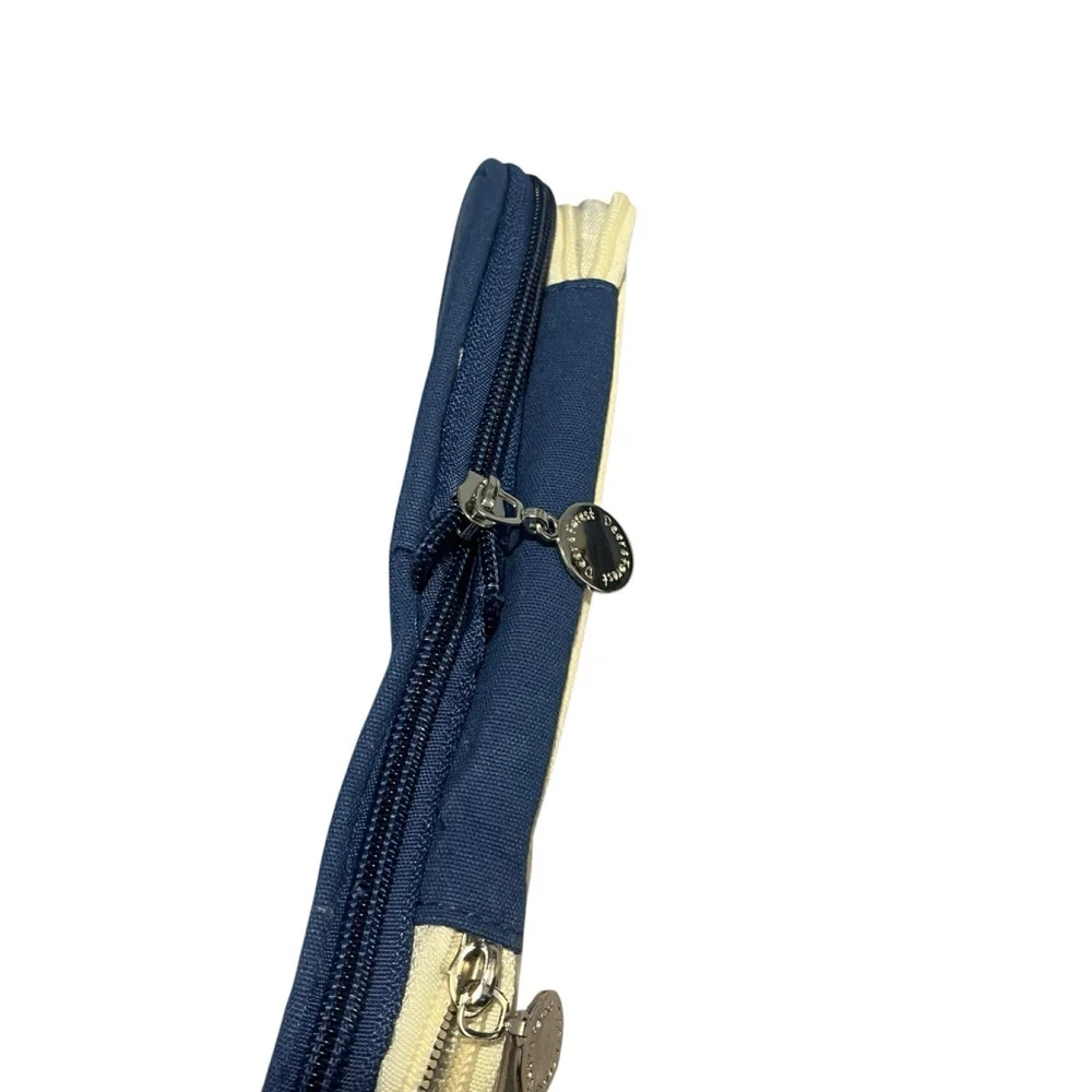 Deer and Forest Canvas Pencil Case Blue White NWT